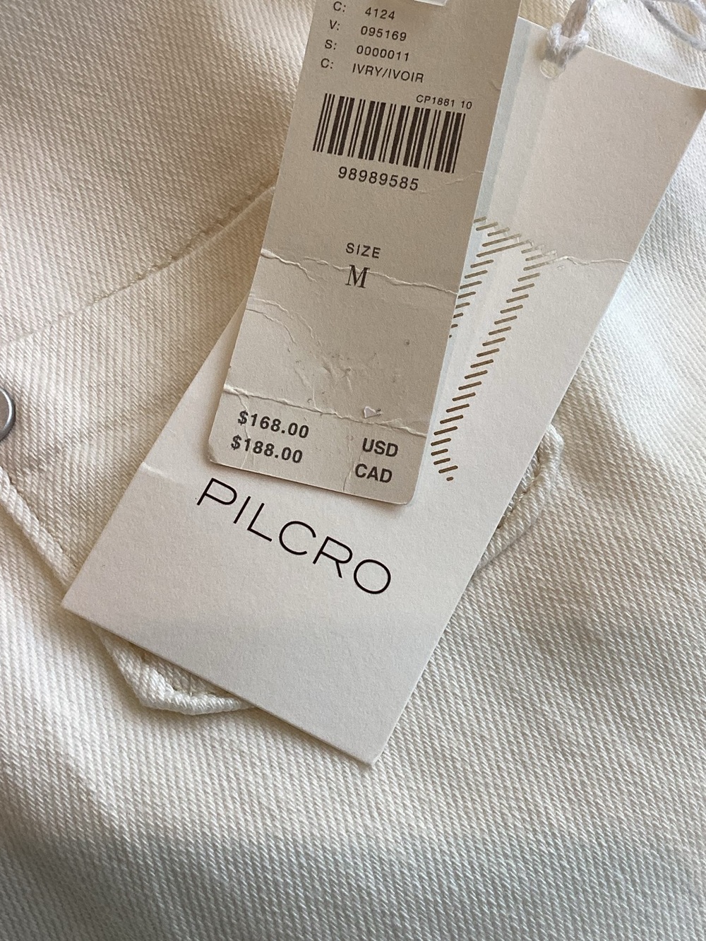 Anthropologie Overalls Pilcro Zip-Front Wide-Leg Overalls New Medium Ivory - Picture 13 of 14